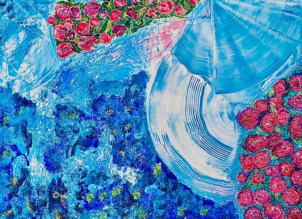 Whispers of Blue: A Floral Symphony in Texture and Color