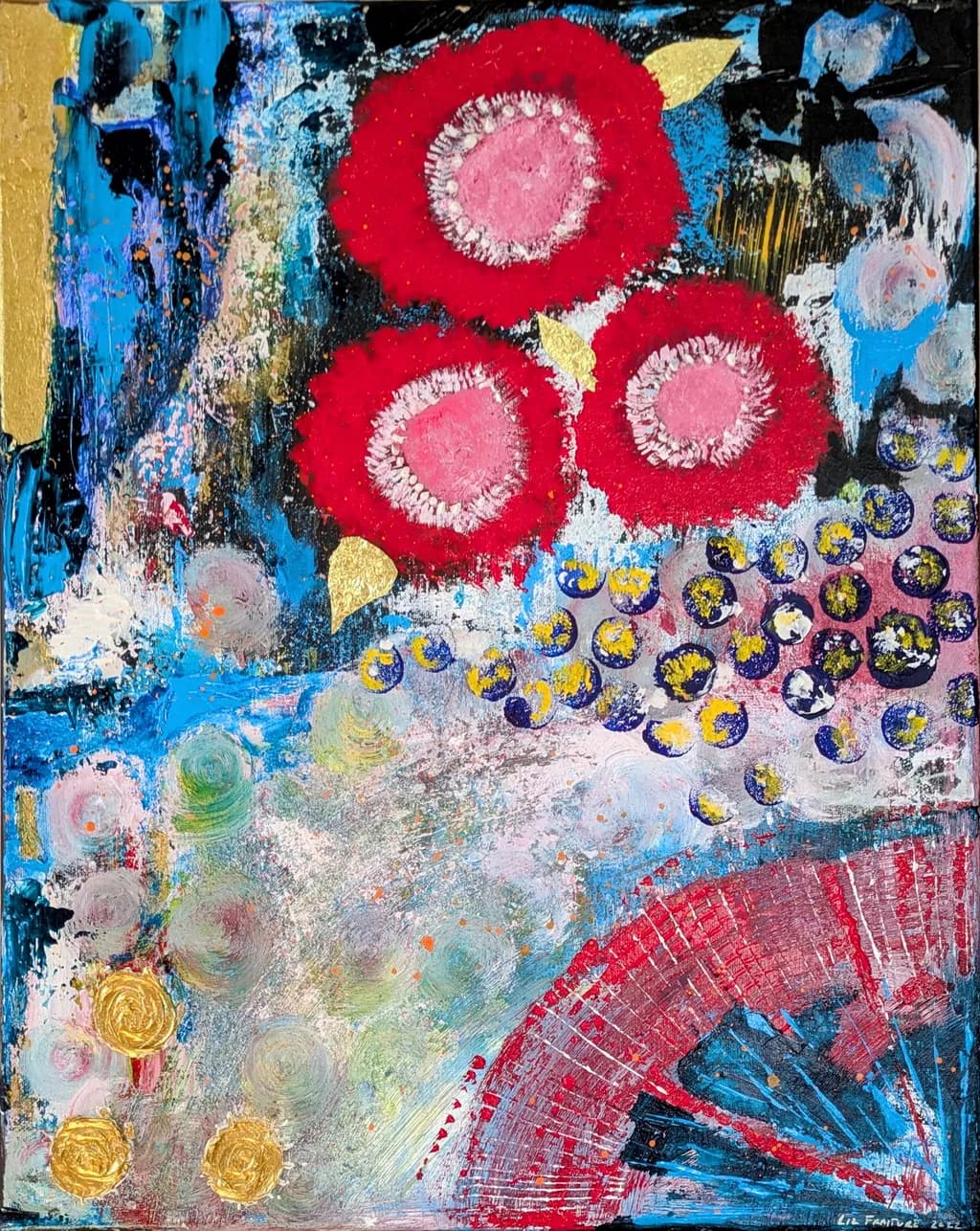 Vibrant Whirls: A Dance of Color and Texture in Abstract Floral Harmony