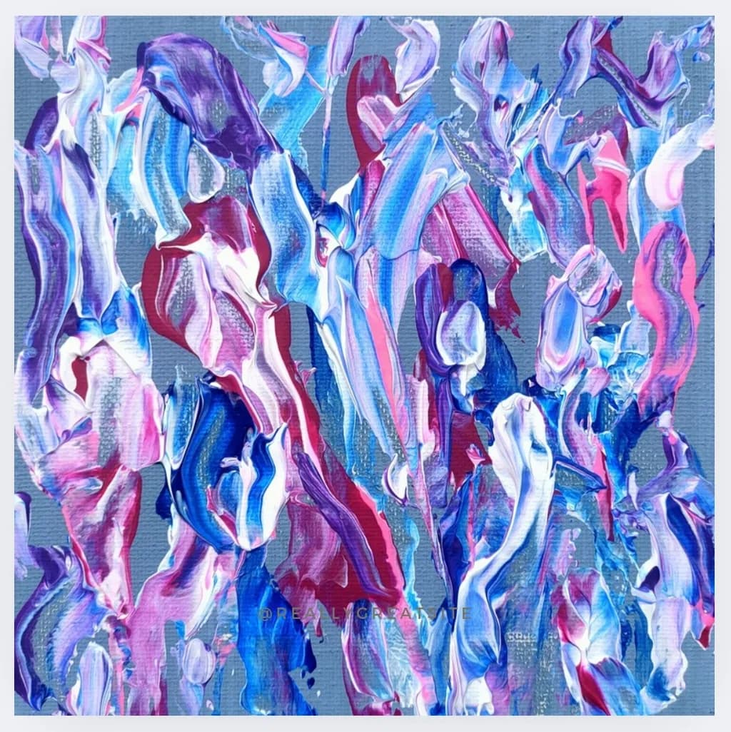 Vibrant Fluidity: An Abstract Dance of Color and Texture
