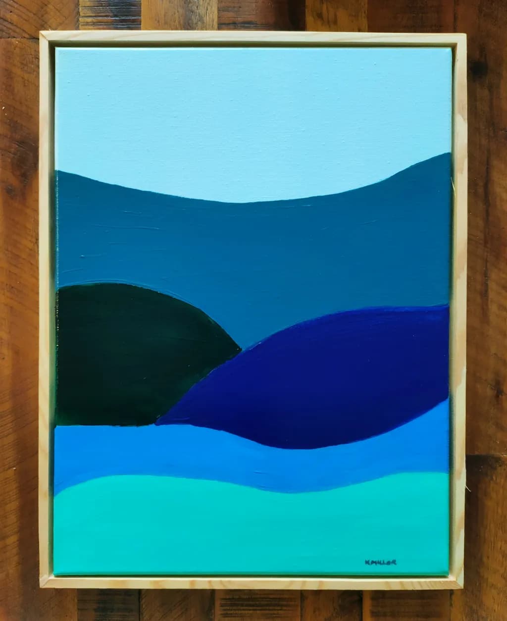 Serenity in Shades: A Tranquil Landscape of Blues and Greens