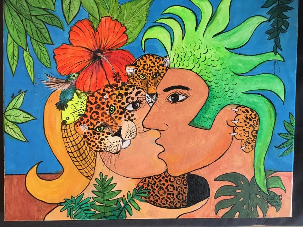 Wild Harmony: A Colorful Embrace of Nature and Love