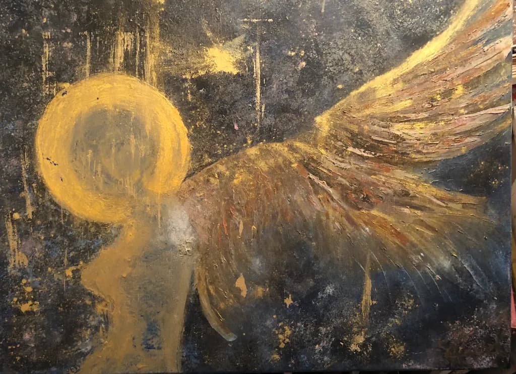 Celestial Embrace: A Dance of Light and Wings