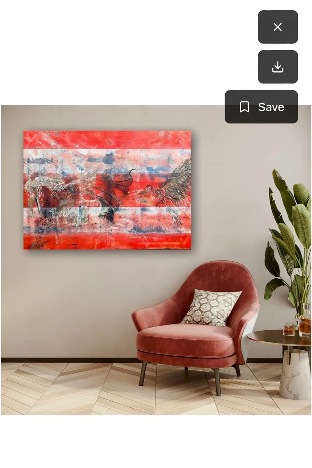 Vibrant Echoes: An Abstract Journey Through Red and Texture