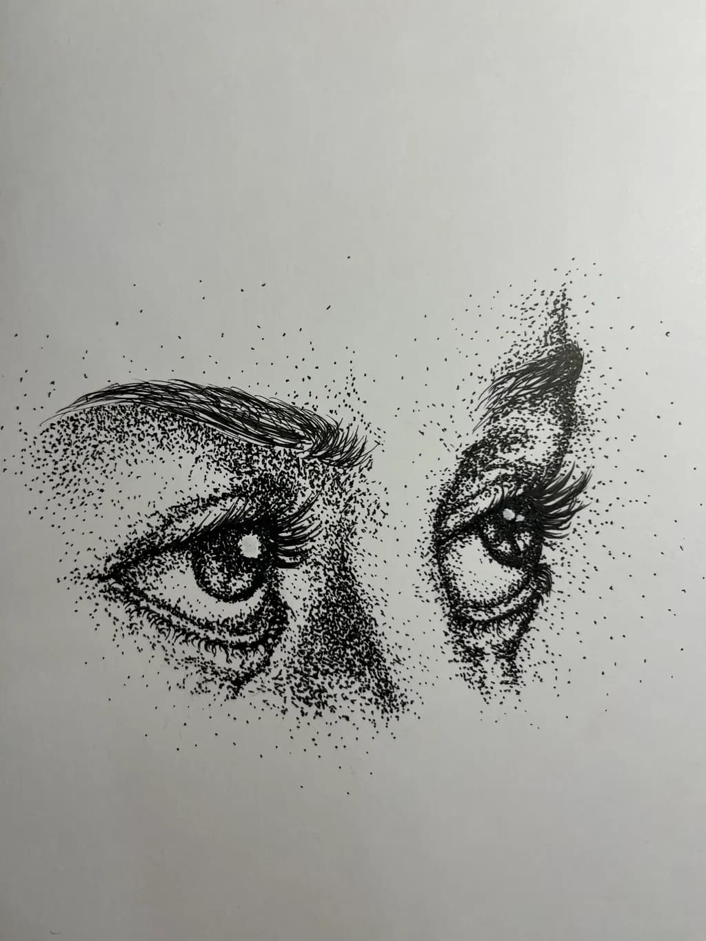 Whispers of the Soul: A Pointillist Exploration of Eyes