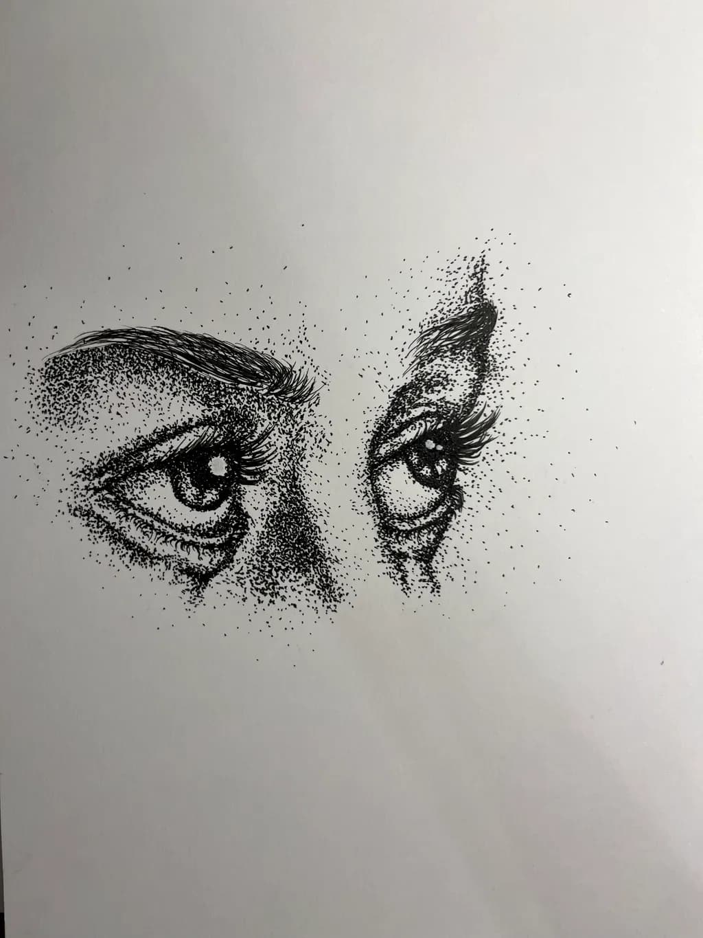 Whispers of the Soul: A Detailed Exploration of Eyes Through Pointillism