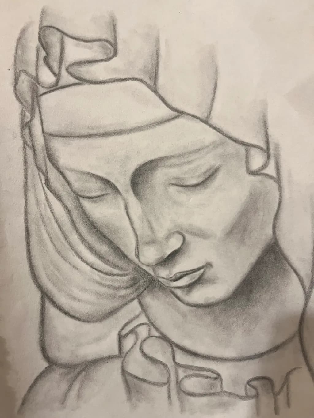 Serene Monochrome Portrait: A Captivating Expression in Sketch Artistry