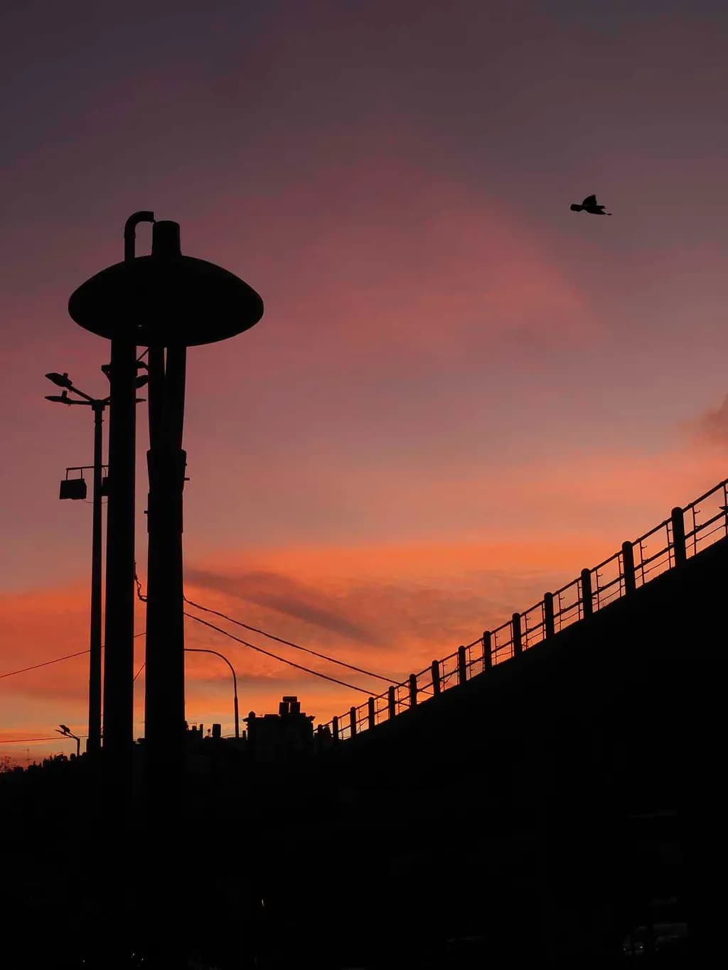 Urban Sunset Silhouettes
