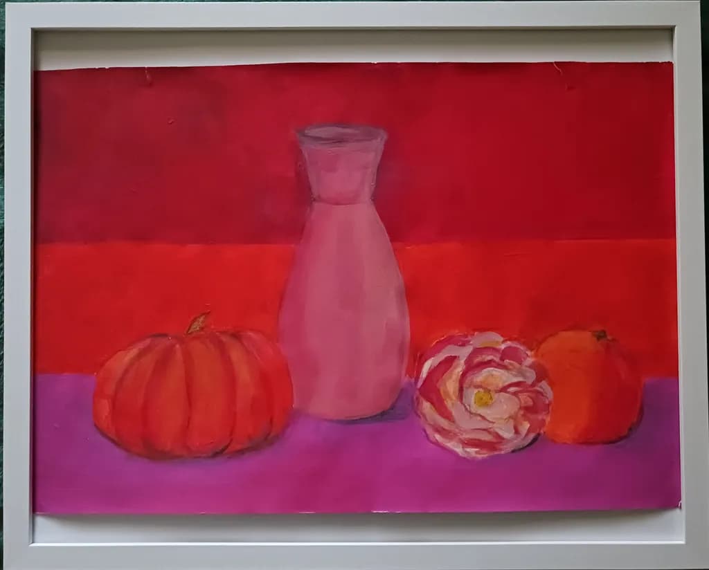 Autumn Harmony: A Still Life of Pumpkins and Floral Elegance