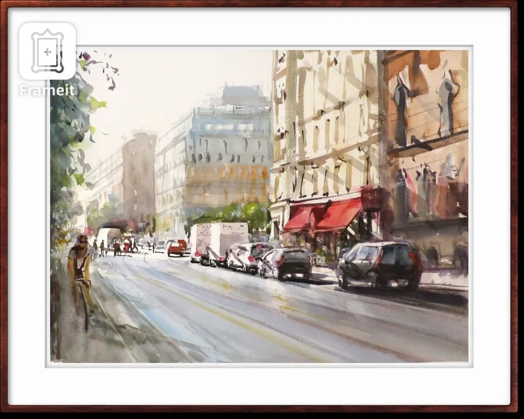 Urban Serenity: A Watercolor Journey Through City Streets