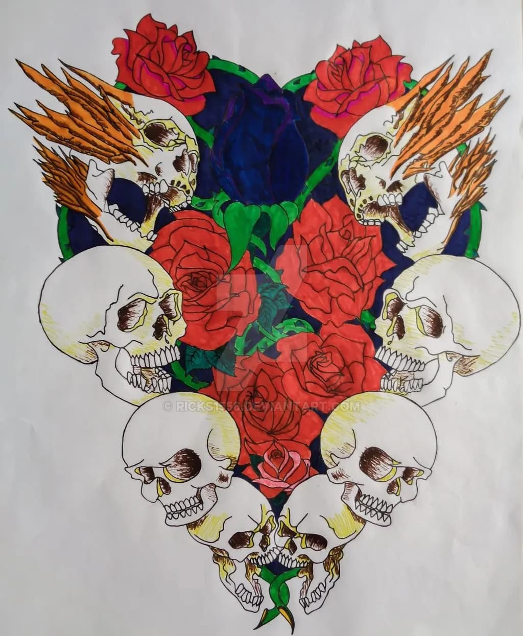 Eternal Love: A Heart of Roses and Skulls