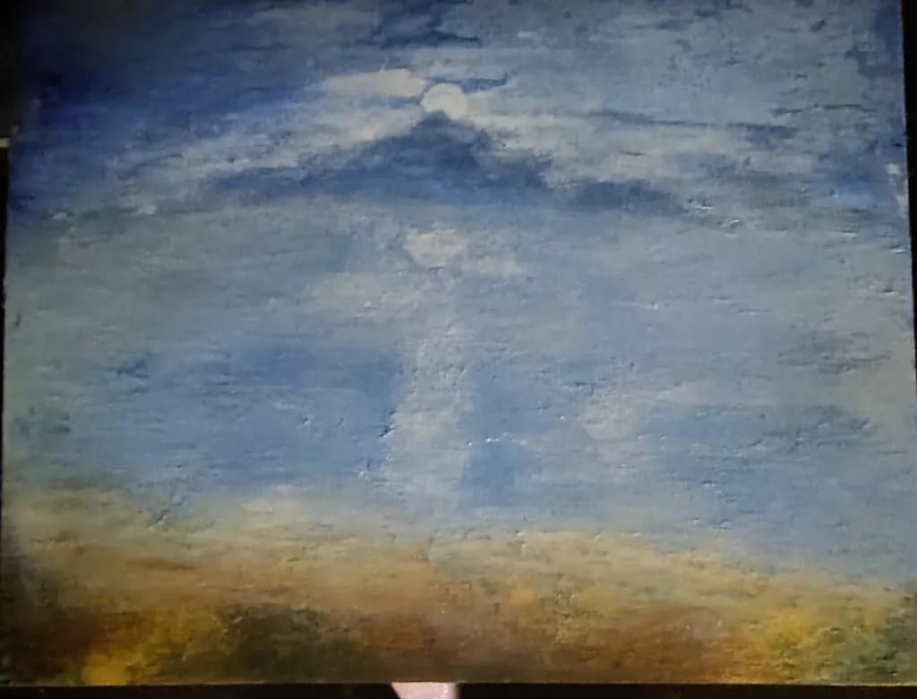 Serene Horizons: An Abstract Journey Through Blue Skies and Clouds