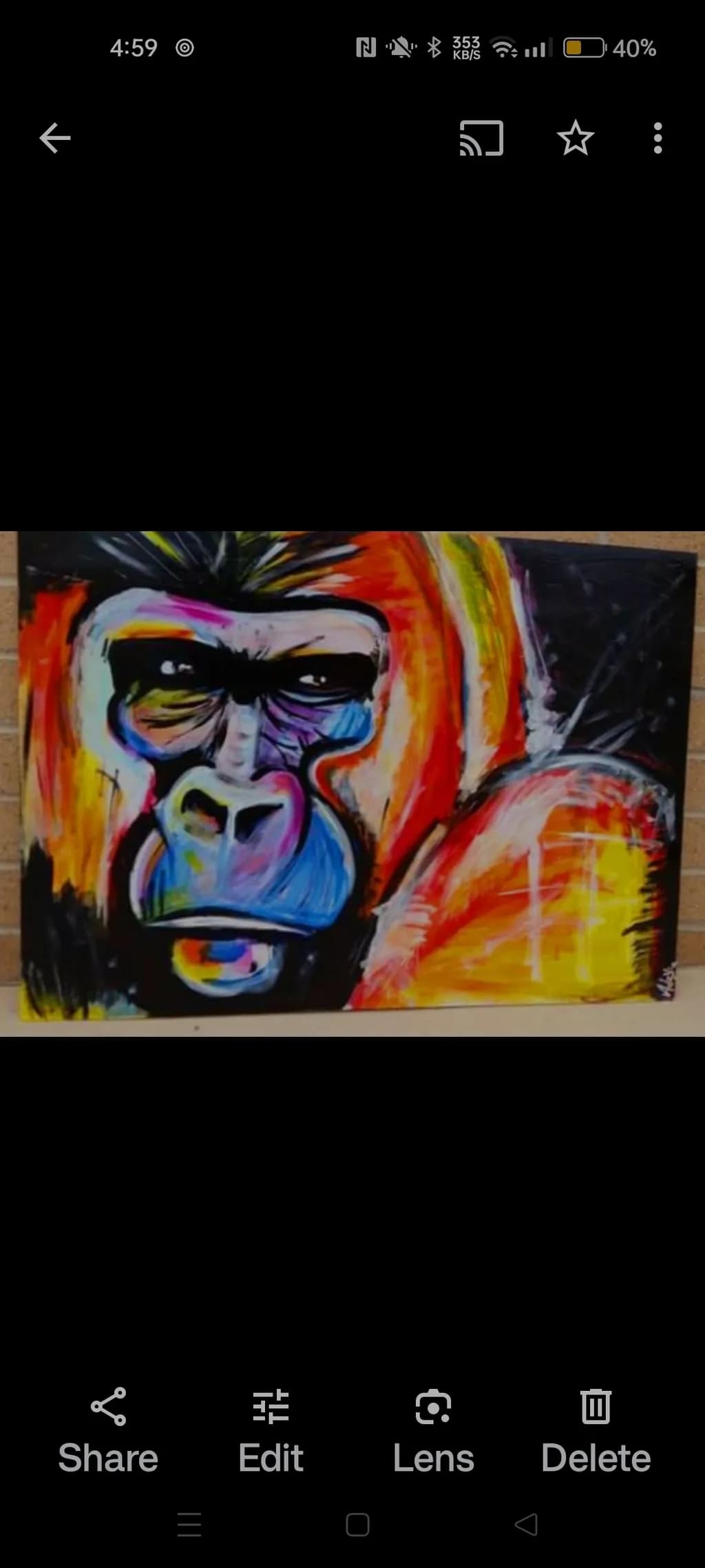 Vibrant Expression: A Colorful Portrait of a Majestic Gorilla