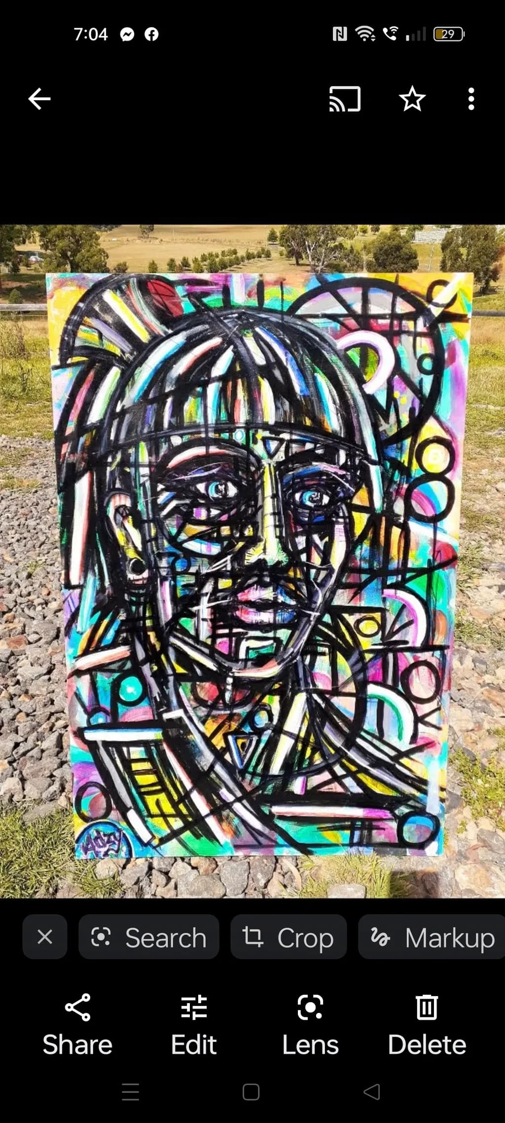 Vibrant Geometric Portrait: An Abstract Expression of Color and Emotion