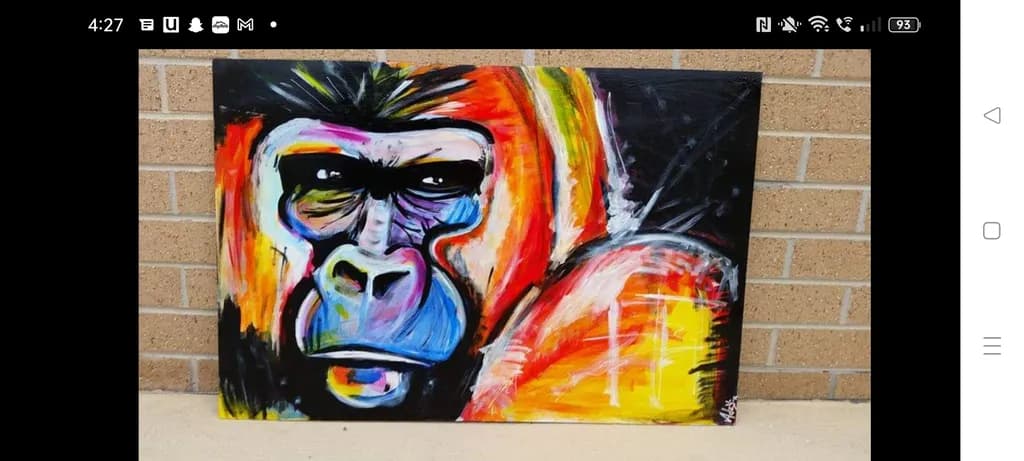 Vibrant Expressions: An Abstract Gorilla in Colorful Harmony