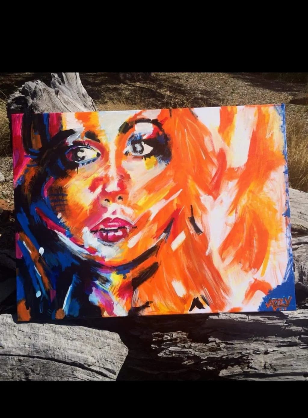 Vibrant Emotions: A Bold Portrait of Inner Fire