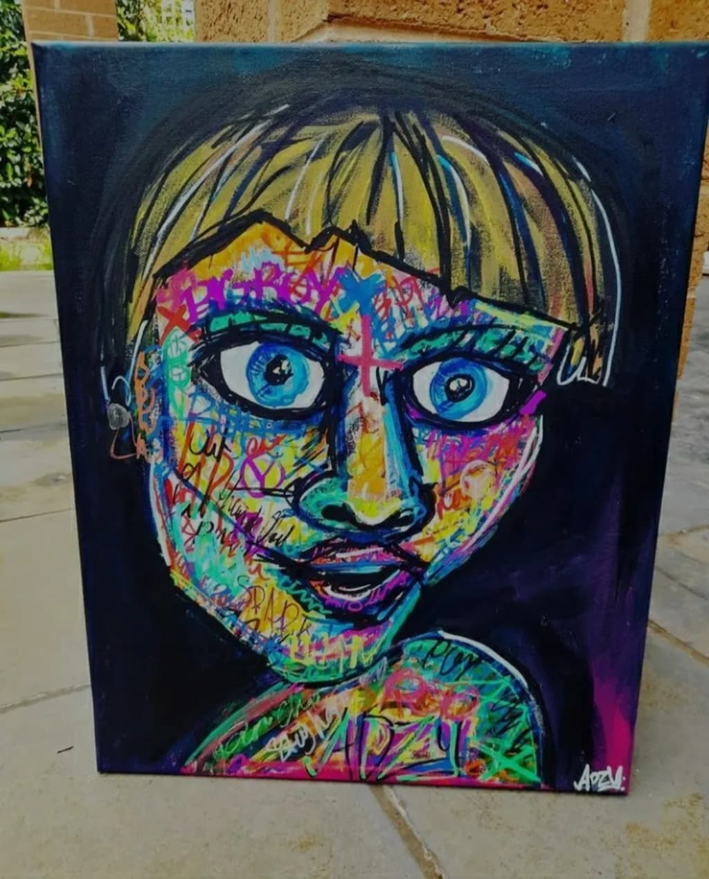 Vibrant Expressions: An Abstract Portrait of Colorful Identity