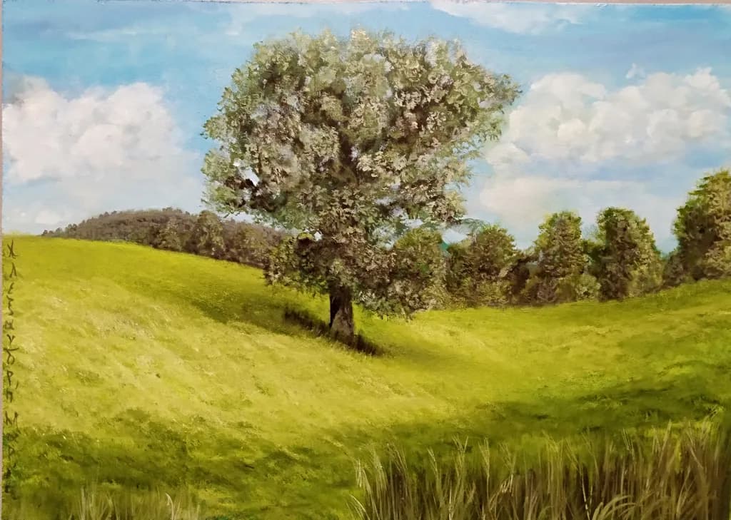 Whispers of Nature: A Serene Landscape Under a Blue Sky