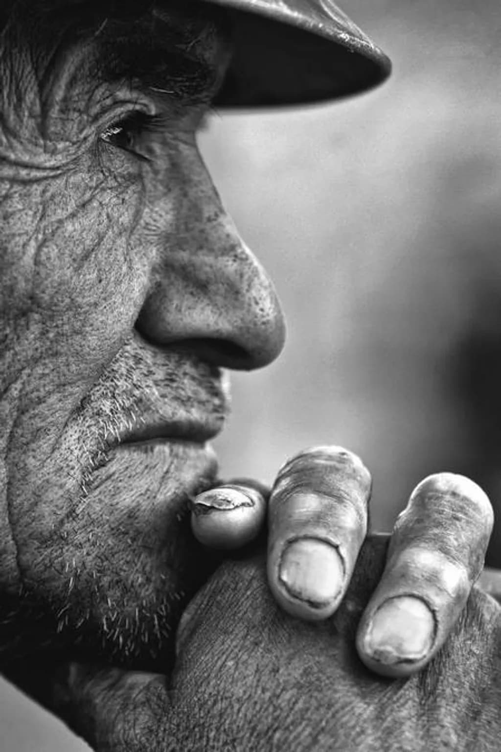 Aged Hands and Face