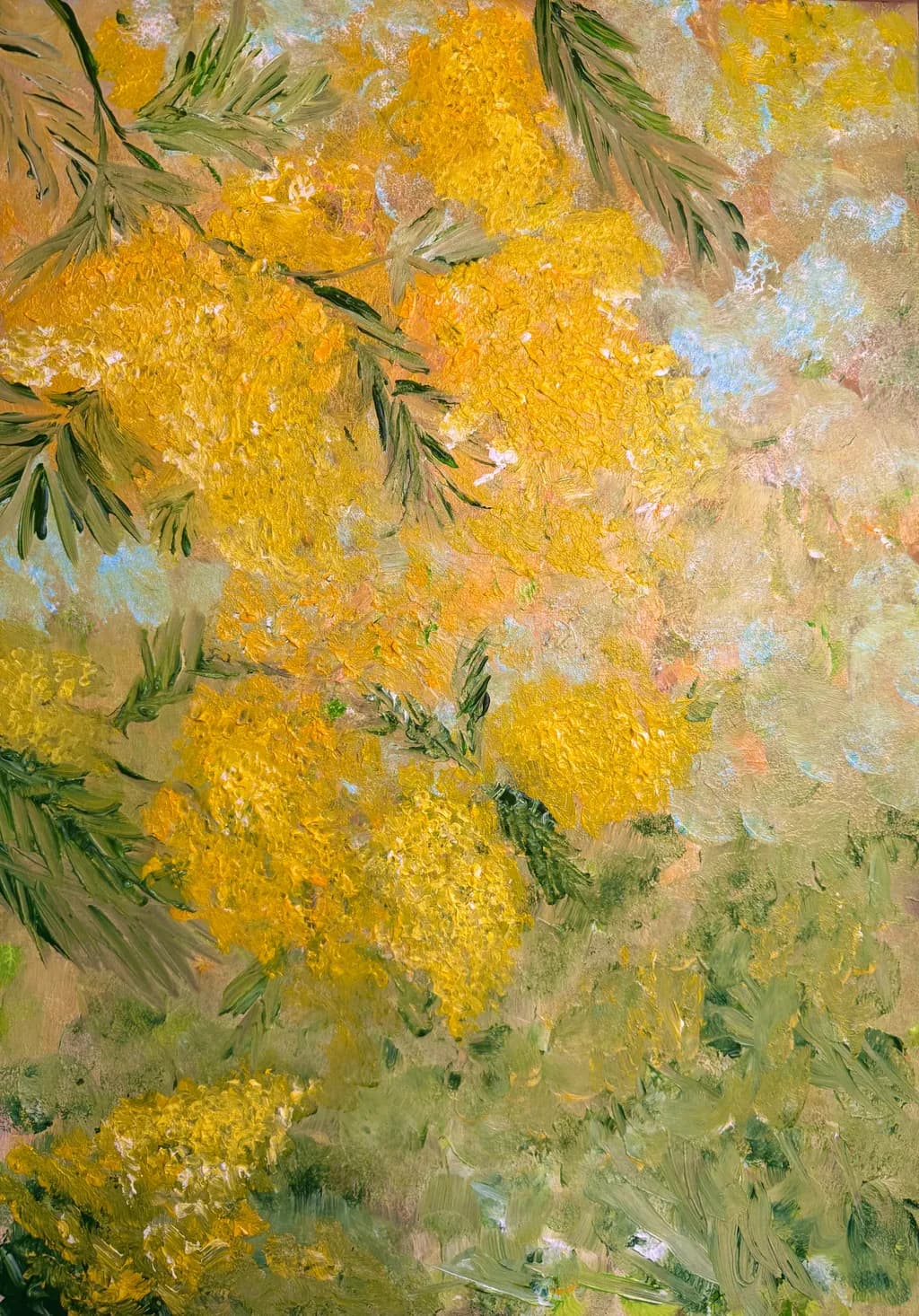 Golden Blossoms: A Vibrant Dance of Nature's Abstract Beauty