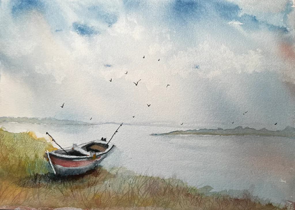 Whispers of the Water: A Serene Boat by the Shoreline