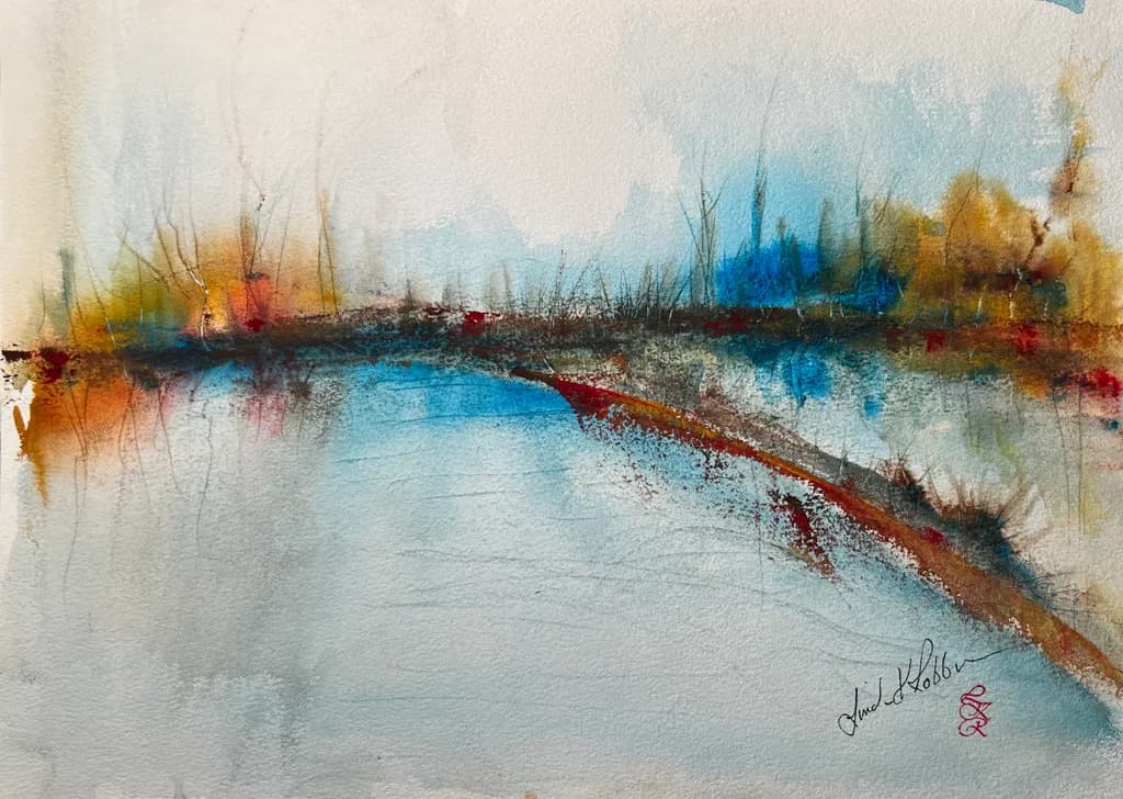 Whispers of Serenity: A Tranquil Watercolor Landscape Reflection