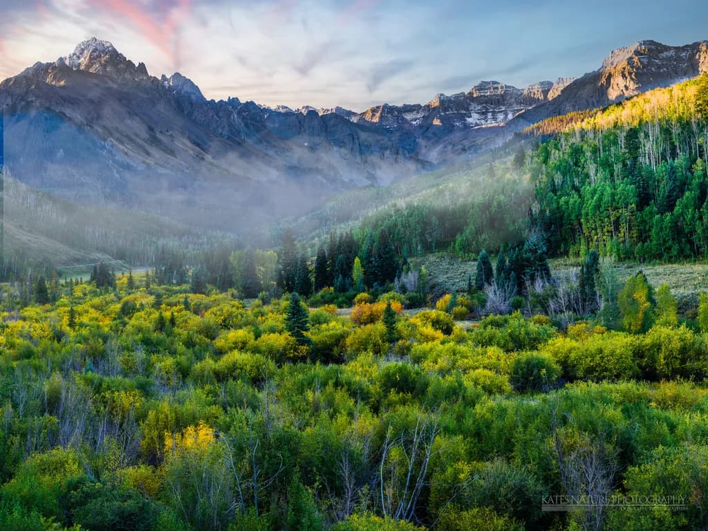 Whispers of Autumn: A Serene Mountain Landscape Embraced by Nature's Palette