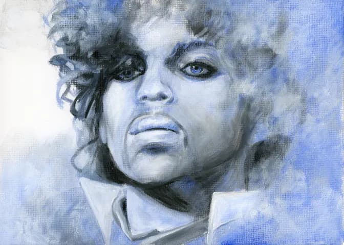 Ethereal Icon: A Portrait of Musical Majesty in Blue Hues