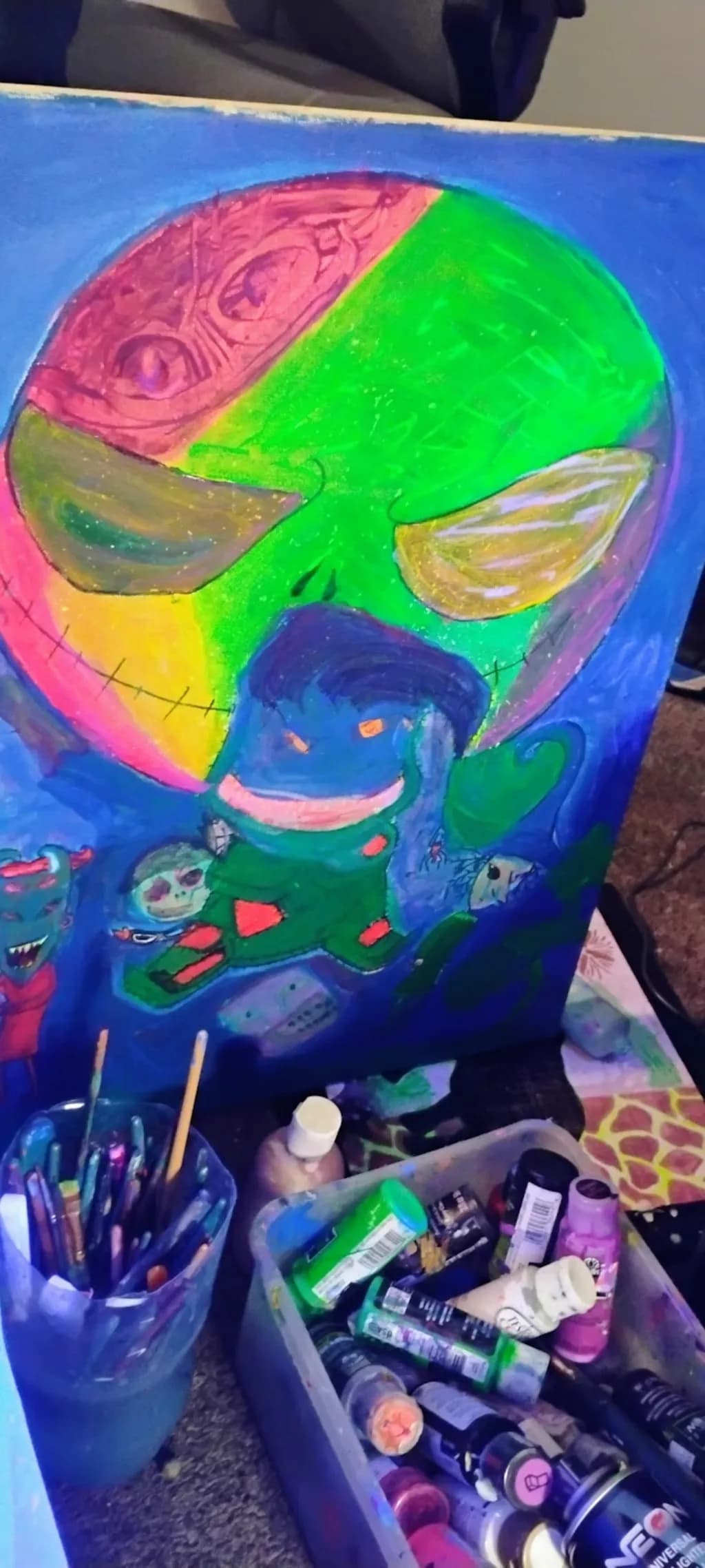 Vibrant Whimsy: An Abstract Journey Through Color and Imagination