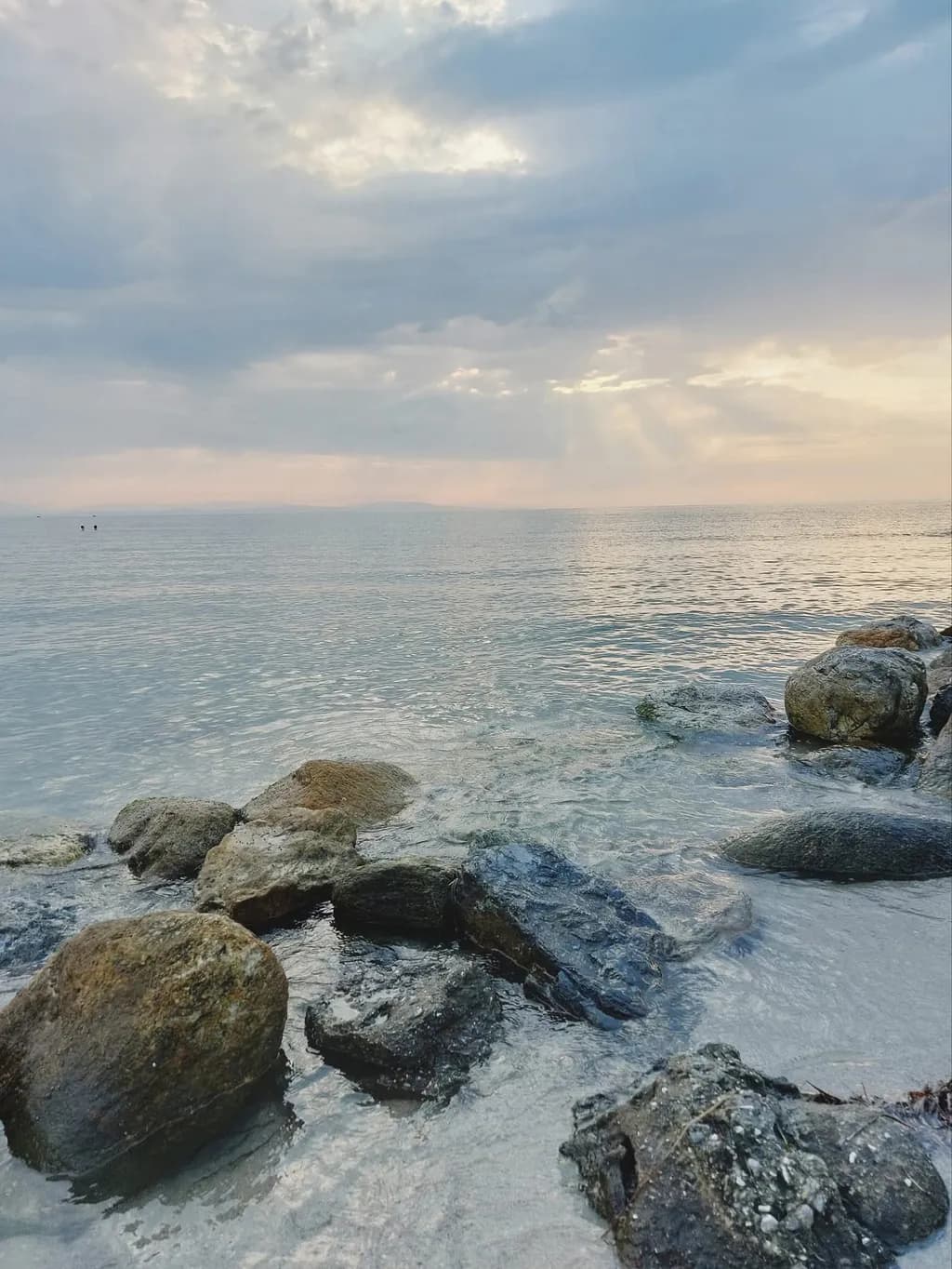 Serenity at the Shore: A Tranquil Evening by the Water's Edge