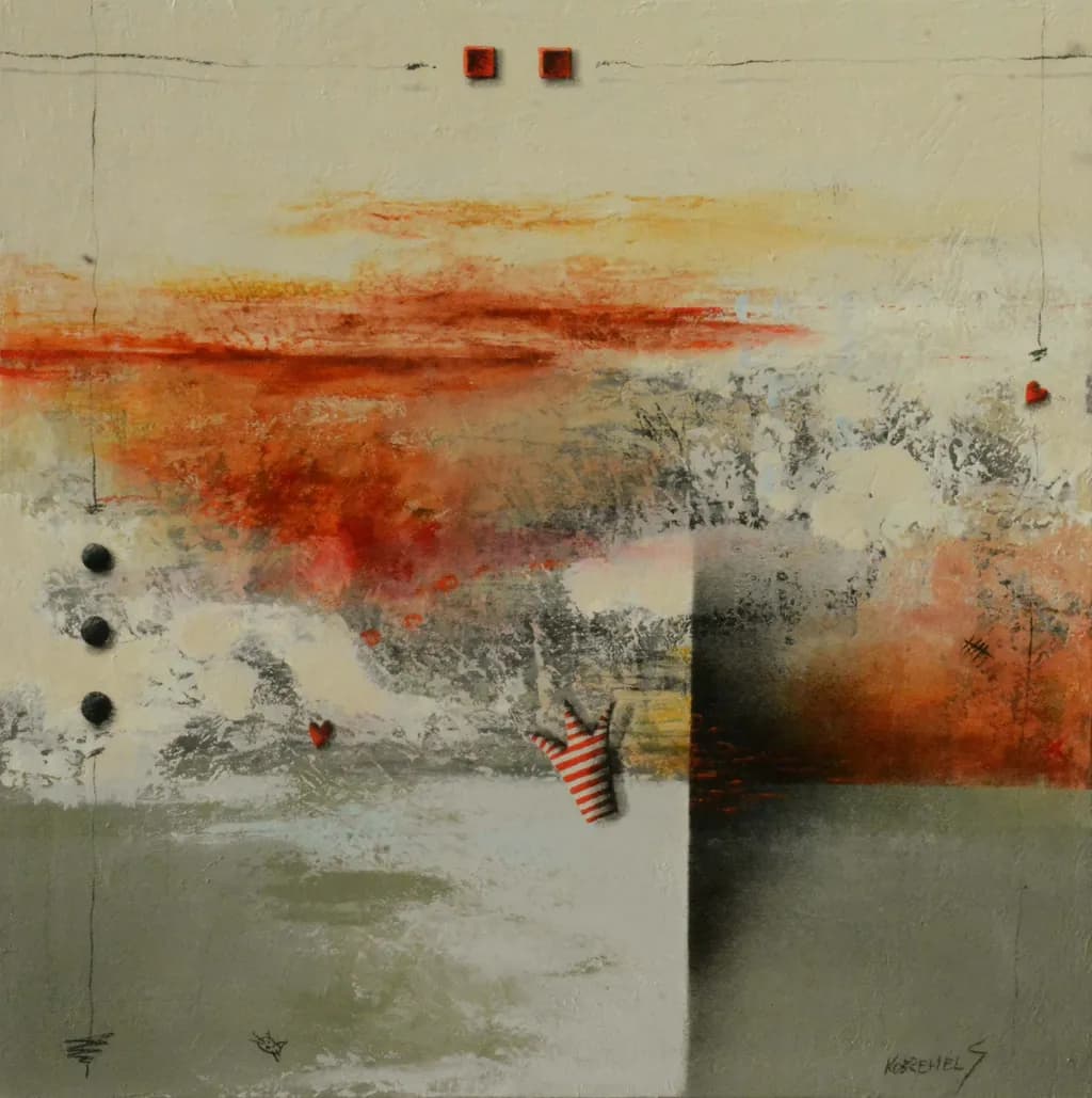 Abstract Red Horizon