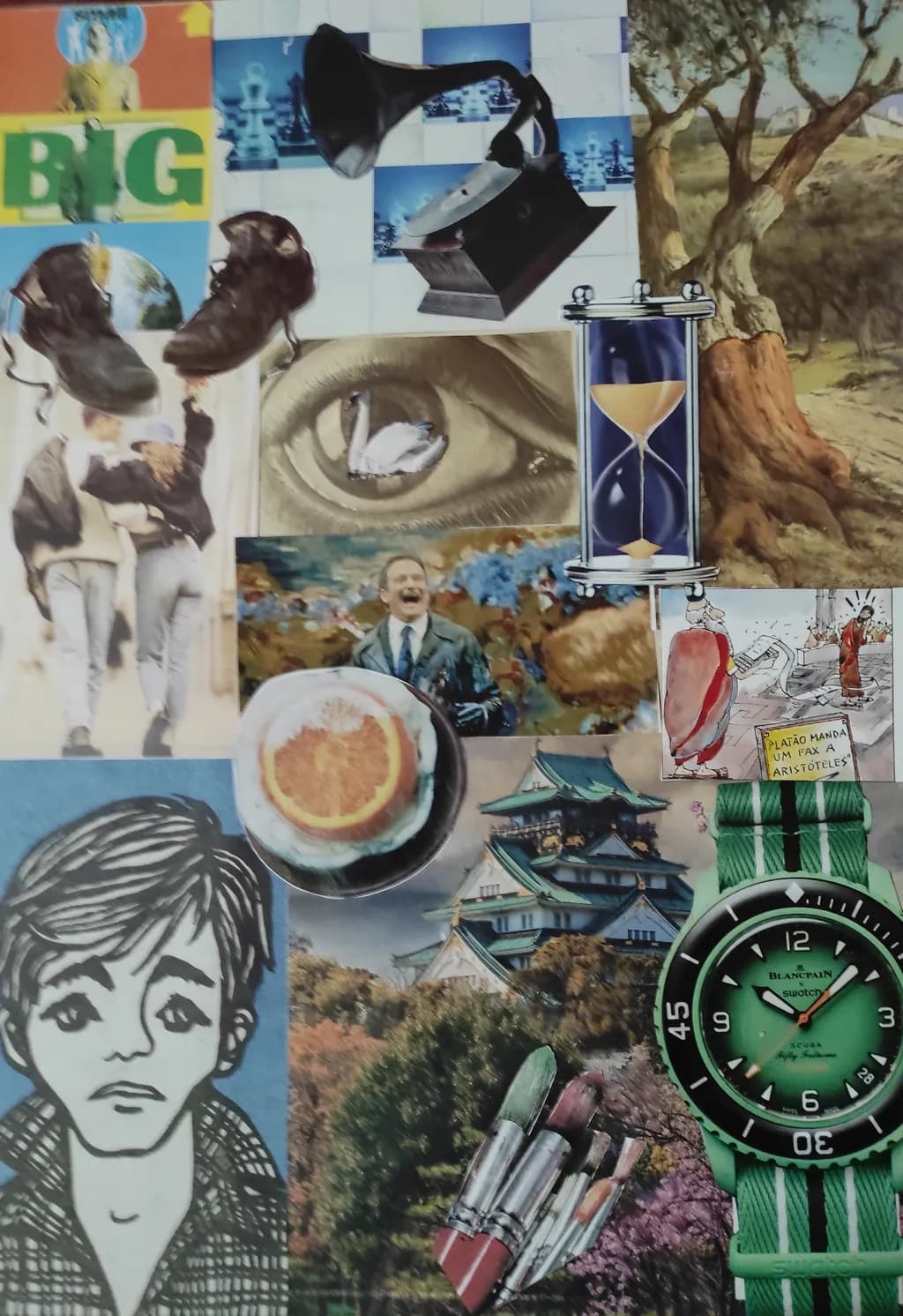 Nostalgic Collage of Time: A Creative Journey Through Diverse Memories and Objects