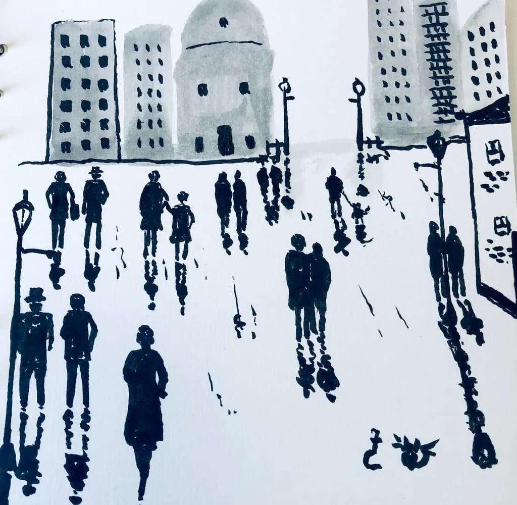 Urban Silhouettes: Monochrome Reflections of City Life
