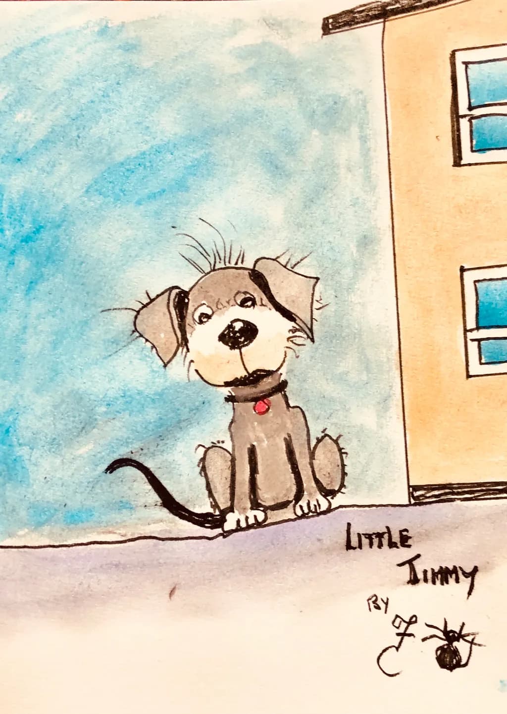 Whimsical Adventures of Little Jimmy: A Playful Dog Illustration