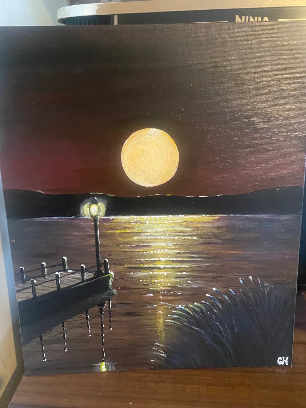Moonlit Pier Reflections