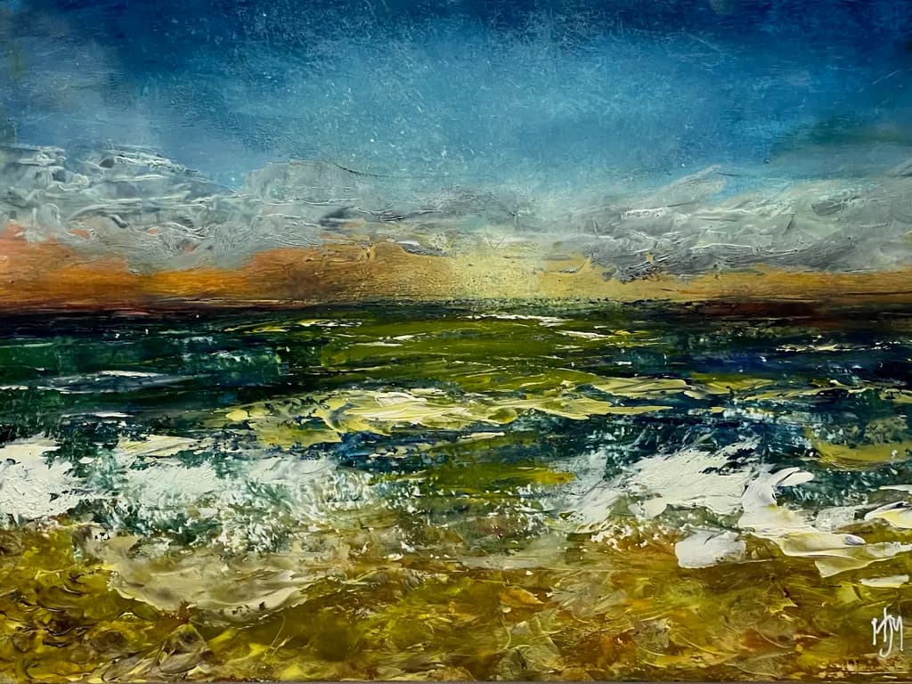 Whispers of the Ocean: A Vibrant Seascape at Dusk