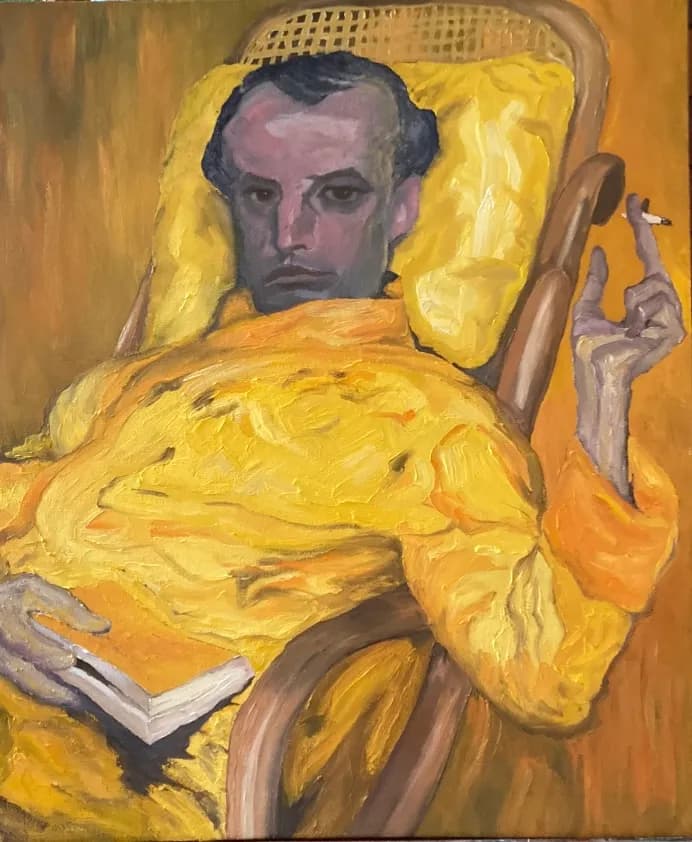 Contemplative Solitude: A Portrait in Yellow Hues