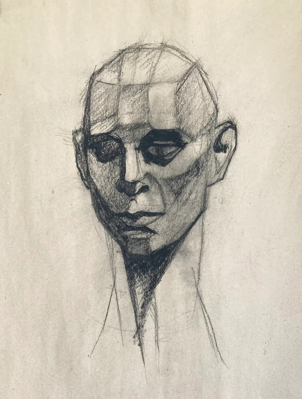 Ethereal Reflection: A Study of Human Form in Charcoal