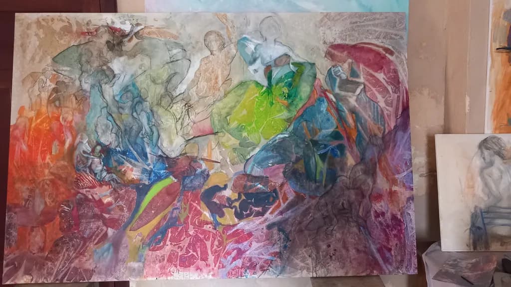Vibrant Echoes: A Dance of Color and Emotion in Abstract Form