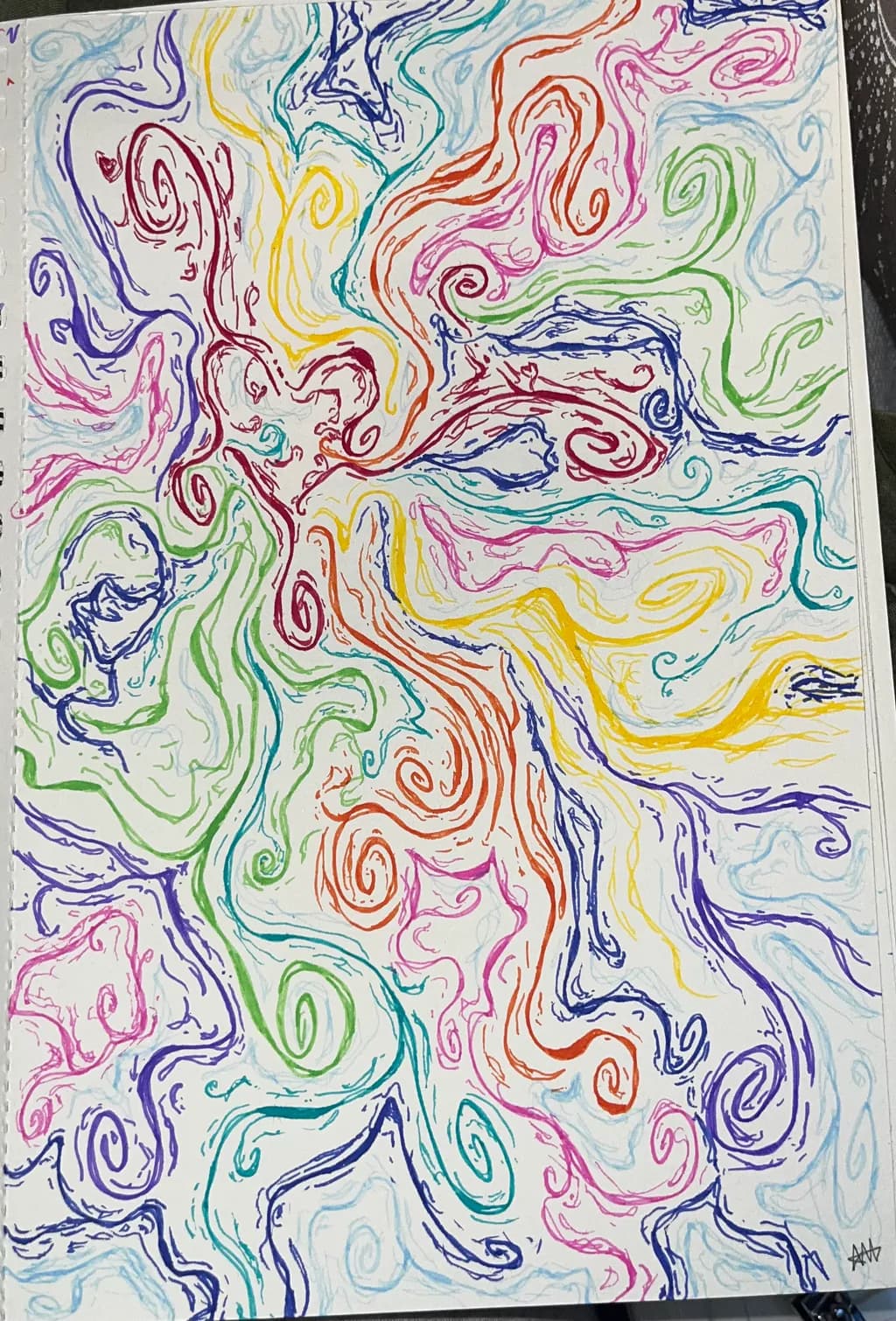 Vibrant Whirlwinds: A Dance of Colorful Abstract Swirls in Fluid Harmony