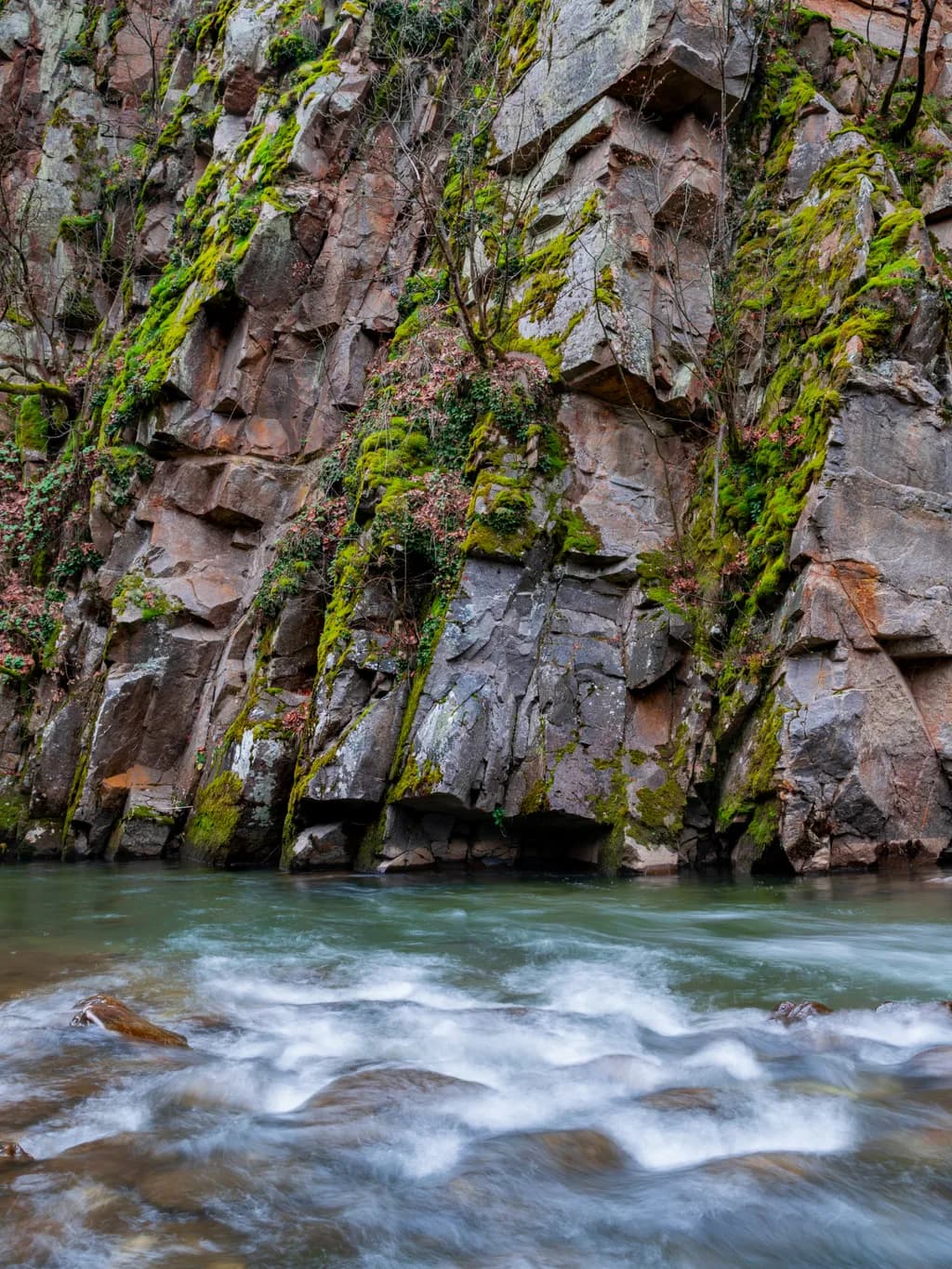 Mossy Cliffs and Flowing Waters
