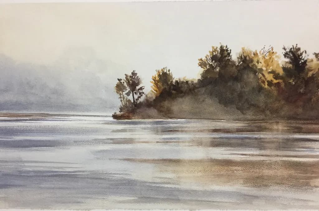 Misty Riverbank
