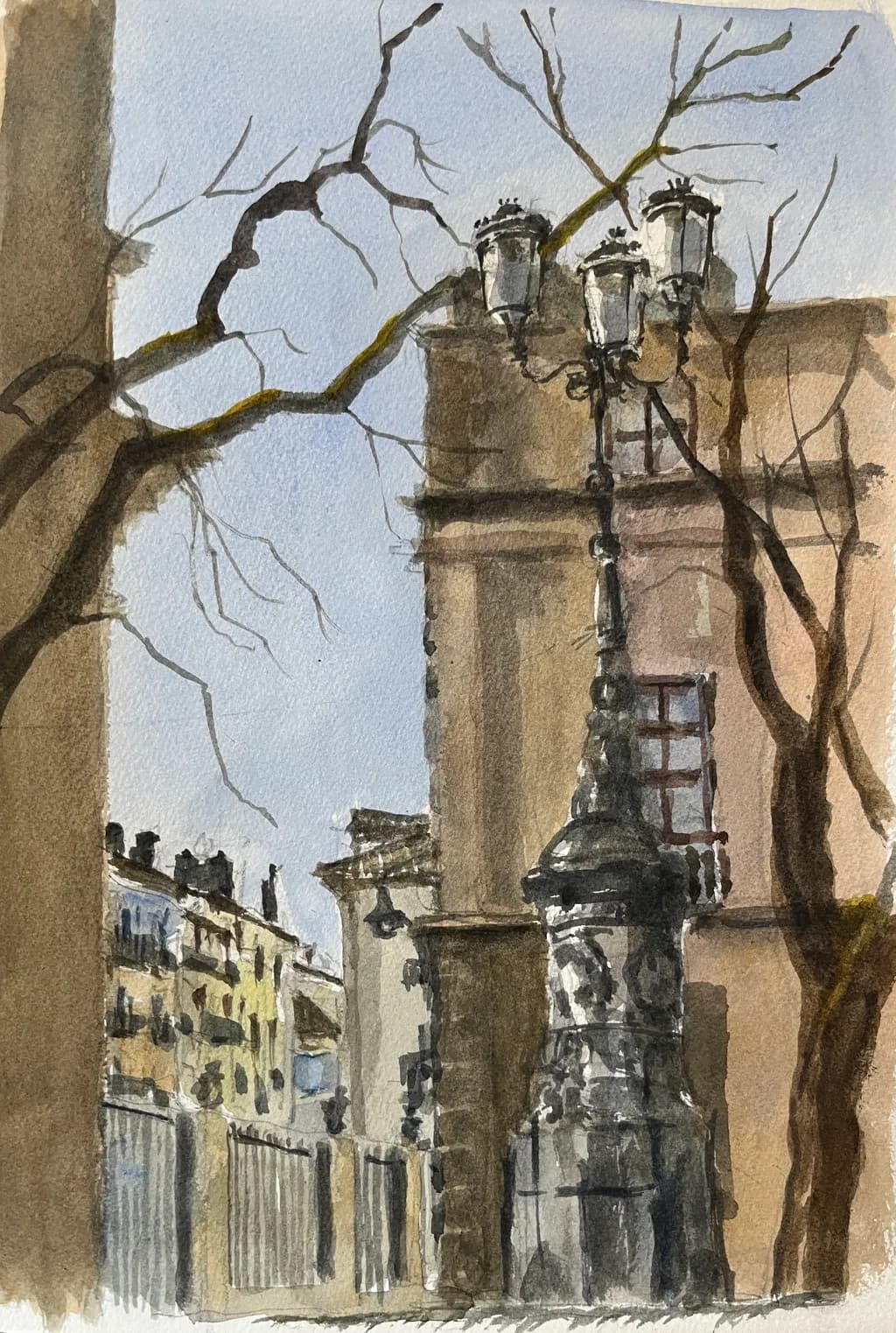 City Street Lamp Shadows