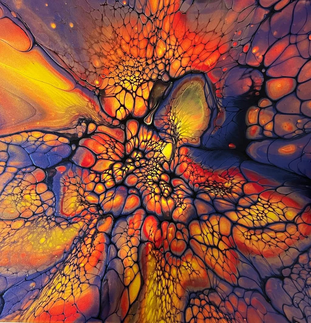 Vibrant Fluidity: A Dance of Color and Texture in Abstract Art