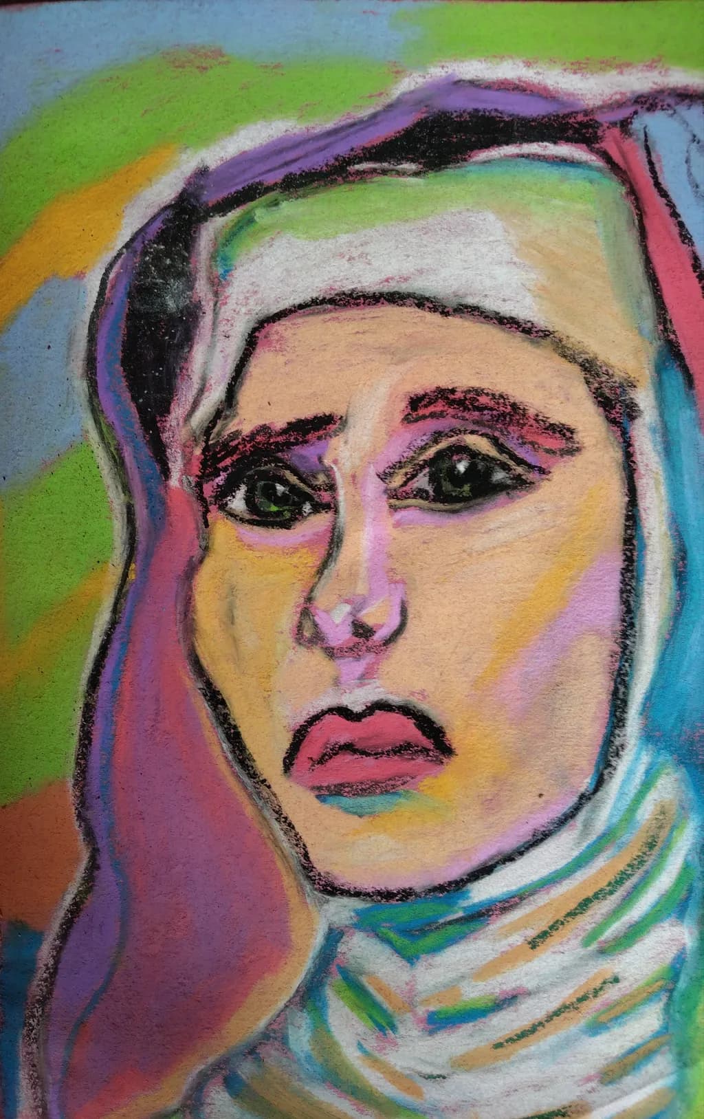 Vibrant Emotions: An Abstract Portrait of Expression and Color