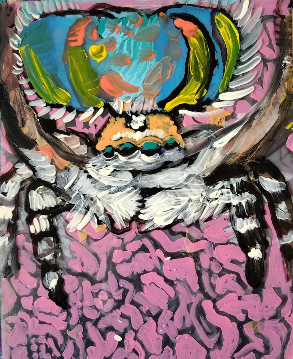 Vibrant Insect Symphony: A Colorful Abstract Exploration of Nature's Textures