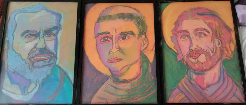 Vibrant Expressions: A Triptych of Colorful Portraits Celebrating Humanity's Diversity