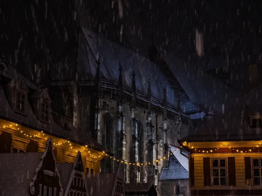 Whispers of Winter: A Snowy Night in the Enchanted Village