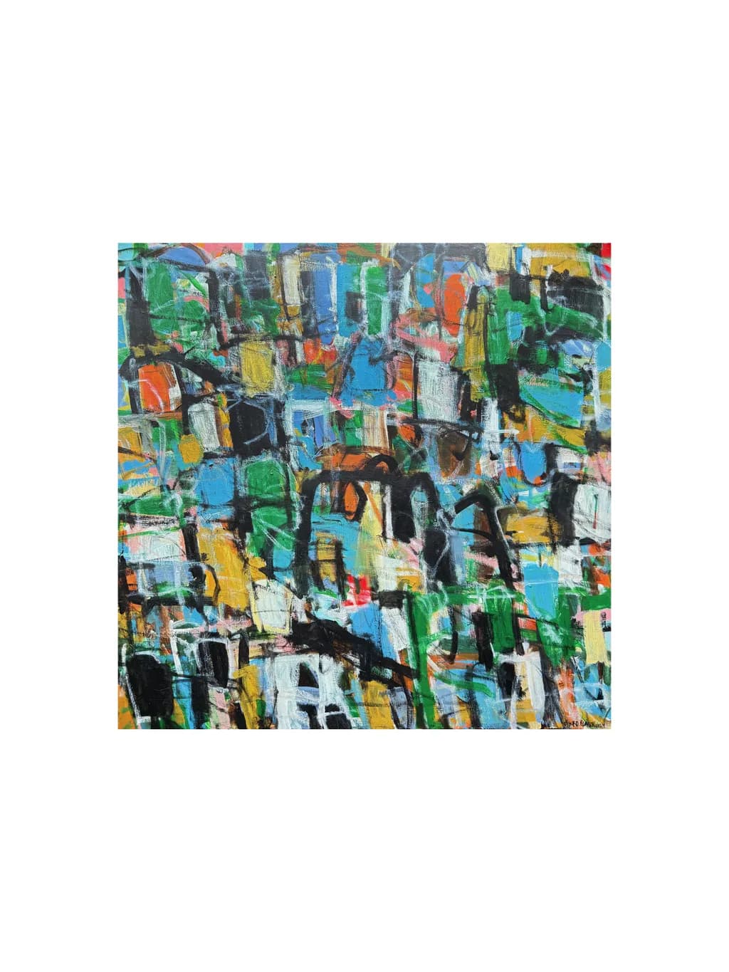 Vibrant Urban Mosaic: A Colorful Exploration of Abstract Landscapes