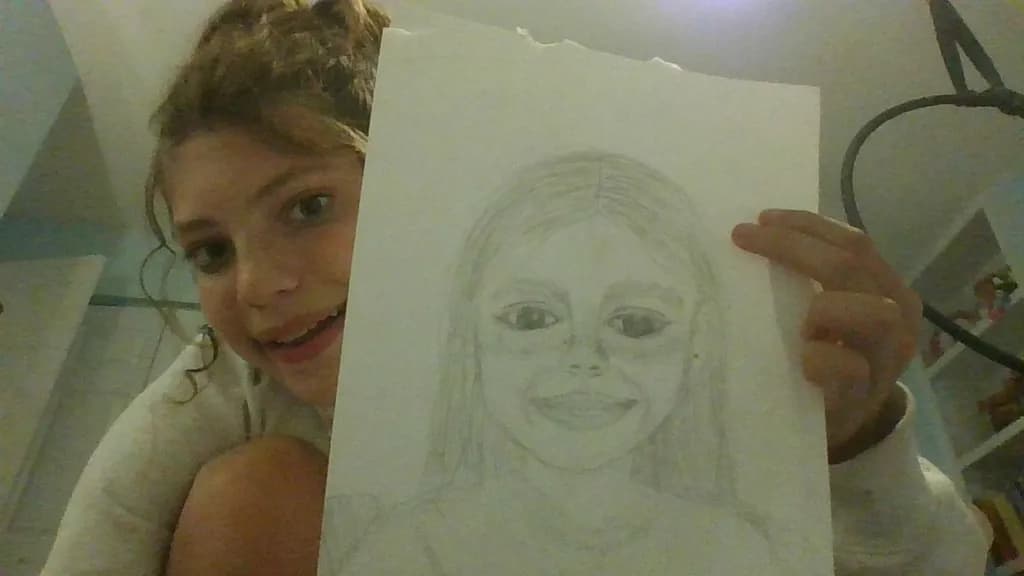 Whimsical Portrait: A Child's Artistic Expression of Joy and Innocence