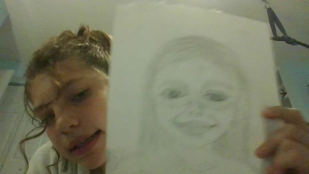 Whimsical Portrait: A Child's Artistic Expression of Joy and Imagination